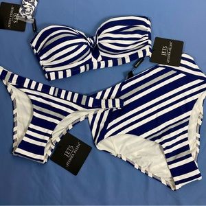 🌸5For$20🌸 Jets Australia Swimwear Jessika Allen Retro Striped 3 Piece Bikini Set